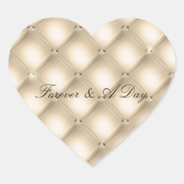Adesivo Coração Glam Champagne Dourado Diamantes Glitzy