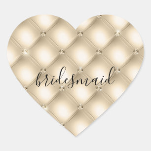 Adesivo Coração Glam Cream Champagne Diamond