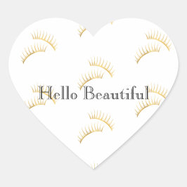 Adesivo Coração Glam Eyelashes Dourados