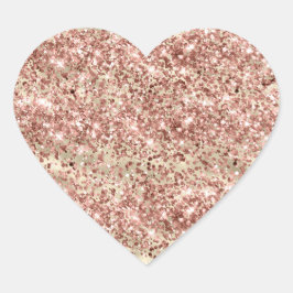 Adesivo Coração Glam Girly Dourada Rosa Brilhante Sparkle Confetti
