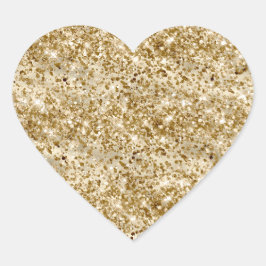 Adesivo Coração Glam Girly Dourado Glitter Sparkle Confetti
