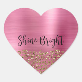 Adesivo Coração Glam Girly Dourado Leopard