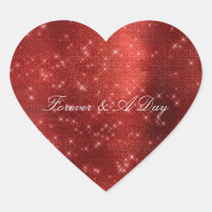 Adesivo Coração Glam Red Sparkle