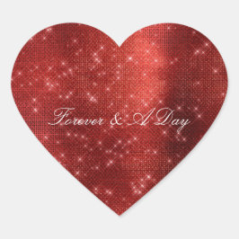 Adesivo Coração Glam Red Sparkle