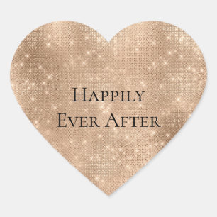 Adesivo Coração Glamour Champanhe Brilho