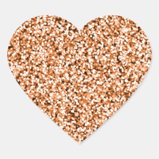 Adesivo Coração Glitter de cobre