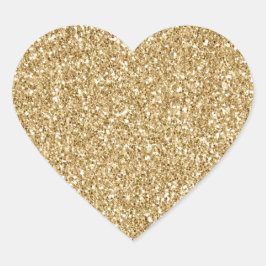 Adesivo Coração Glitter Dourado