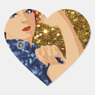 Adesivo Coração glitter rosie, o rivete