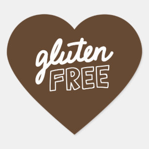 Adesivo Coração Gluten Free Br E White Typografia Hearker Sticker