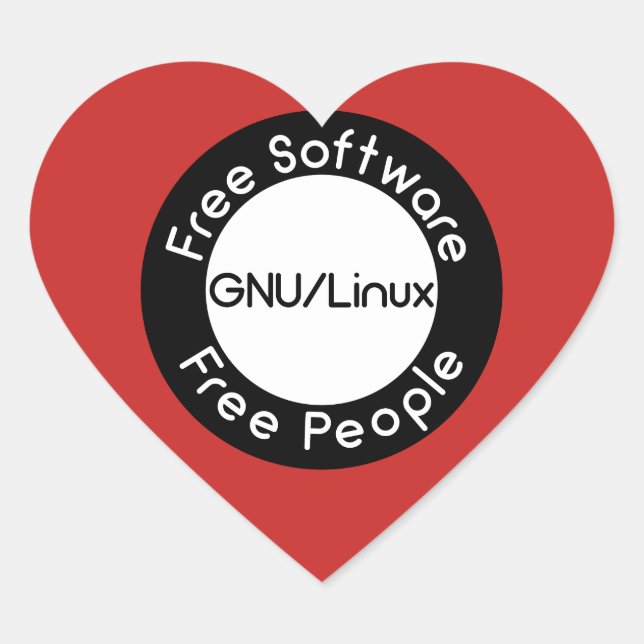Adesivo Coração GNU/Linux (Frente)