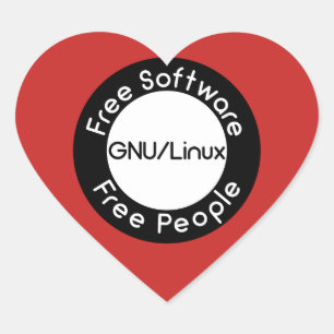 Adesivo Coração GNU/Linux