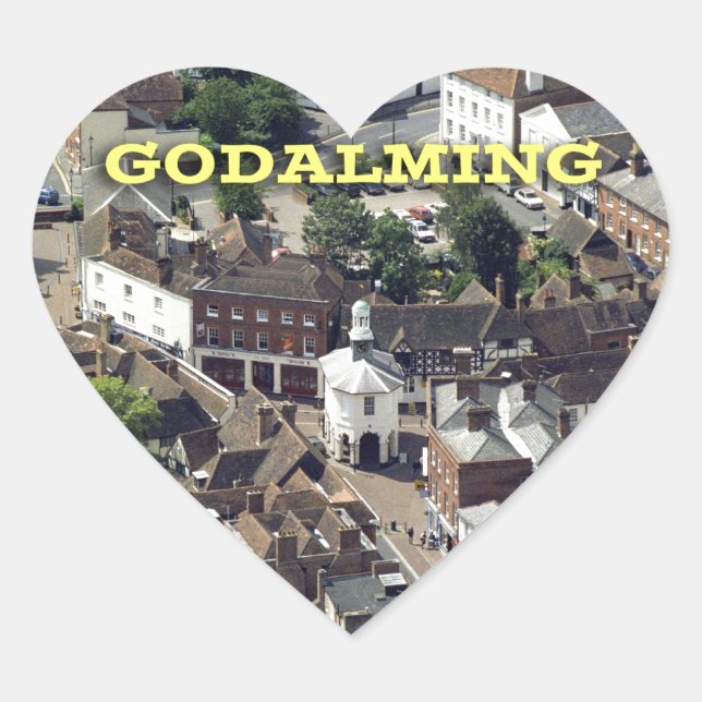 Adesivo Coração Godalming Surrey England (Frente)