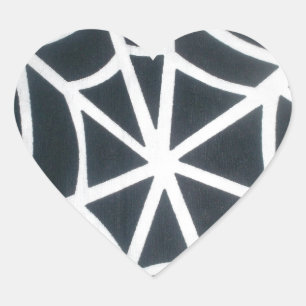 Adesivo Coração Gothic Web Velocity Bold Preto Branco Teia de Aran