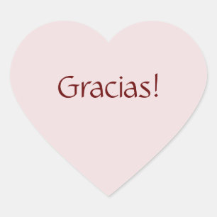Adesivo Coração "Gracias básico simples!" Design de texto