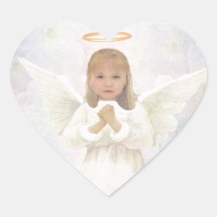 Adesivo Coração Gracioso - Praying do anjo da menina