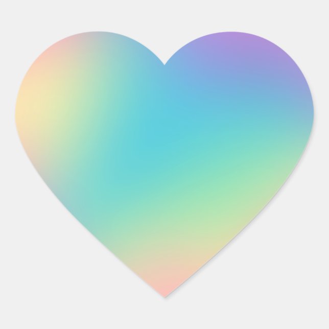 Adesivo Coração Gradiente belo arco-íris (Frente)