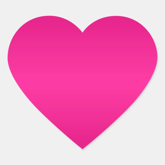 Adesivo Coração Gradiente Rosa Quente Branco (Frente)