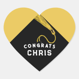 Adesivo Coração Graduação 2025 Dourada