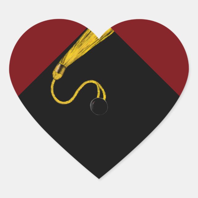 Adesivo Coração Graduação Maroon (Frente)