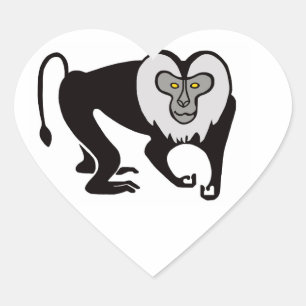 Adesivo Coração Gráfico Adoro MACAQUES de cauda-leão - Vida selvag