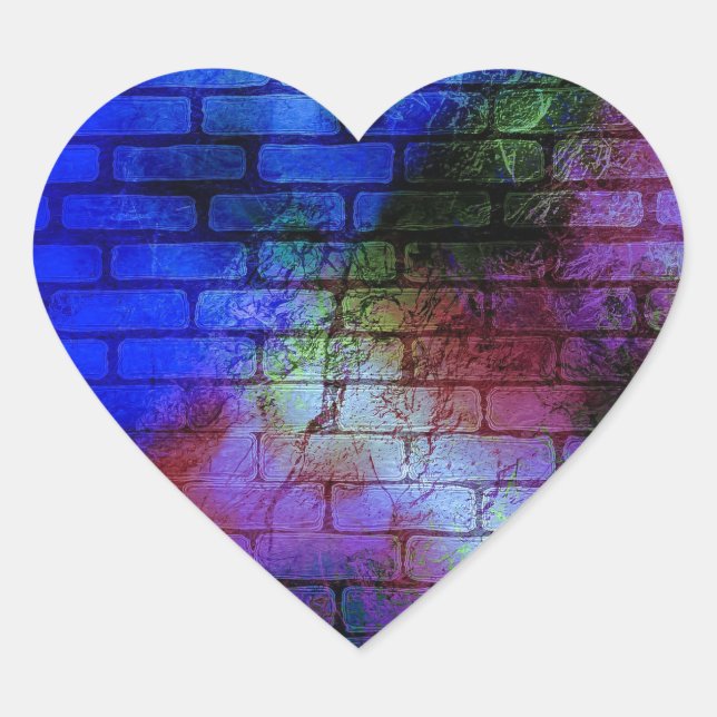 Adesivo Coração Grafite de parede (Frente)