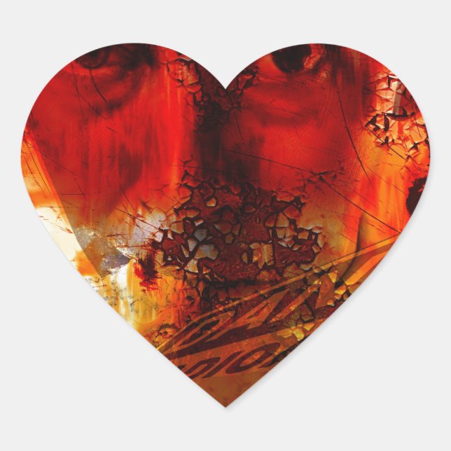 Adesivo Coração Grafite Vermelho (Frente)