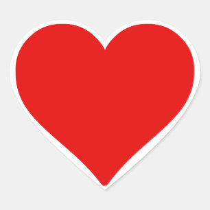 Adesivo Coração Grande forma de coração vermelho e branco amor