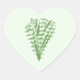 Adesivo Coração Green plant in the shape of a bouquet.