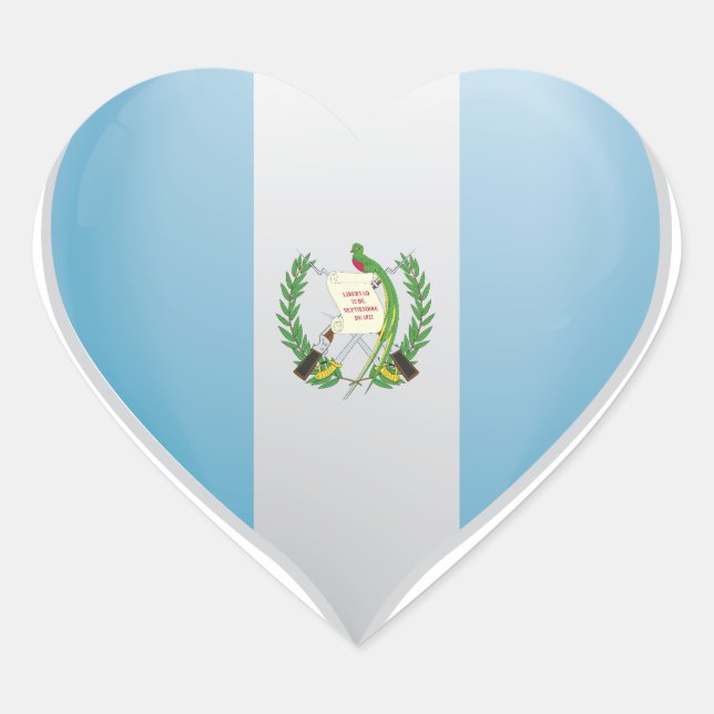 Adesivo Coração Guatemala ama cartaz do orgulho da bandeira (Frente)