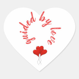 Adesivo Coração Guiado Por Corações Vermelhos De Amor