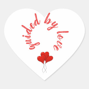 Adesivo Coração Guiado Por Corações Vermelhos De Amor