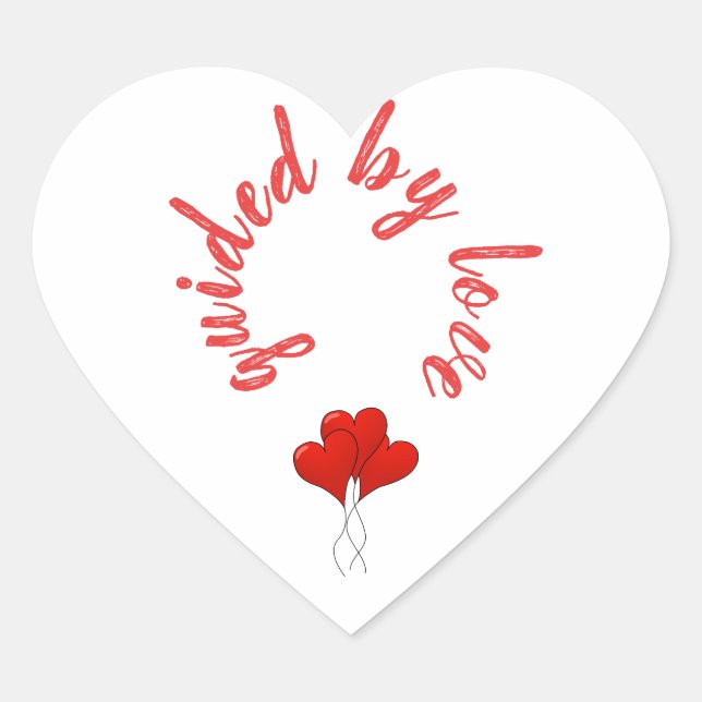 Adesivo Coração Guiado Por Corações Vermelhos De Amor (Frente)