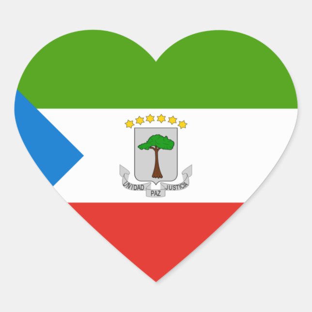 Adesivo Coração guiné equatorial (Frente)