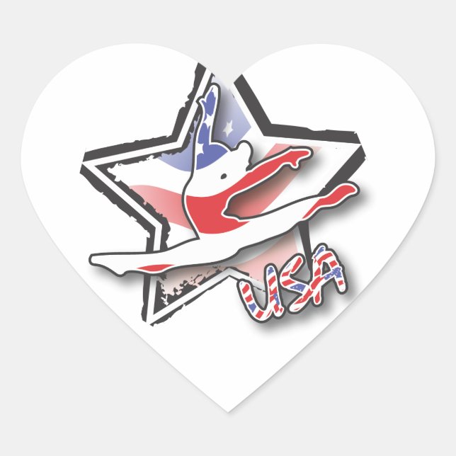 Adesivo Coração Gymnastics Stickers (Frente)