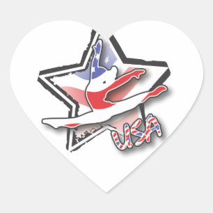 Adesivo Coração Gymnastics Stickers