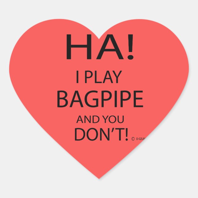 Adesivo Coração Ha Bagpipe Heart Sticker (Frente)