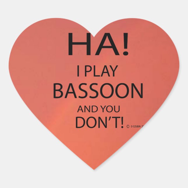 Adesivo Coração Ha Bassoon Heart Sticker (Frente)