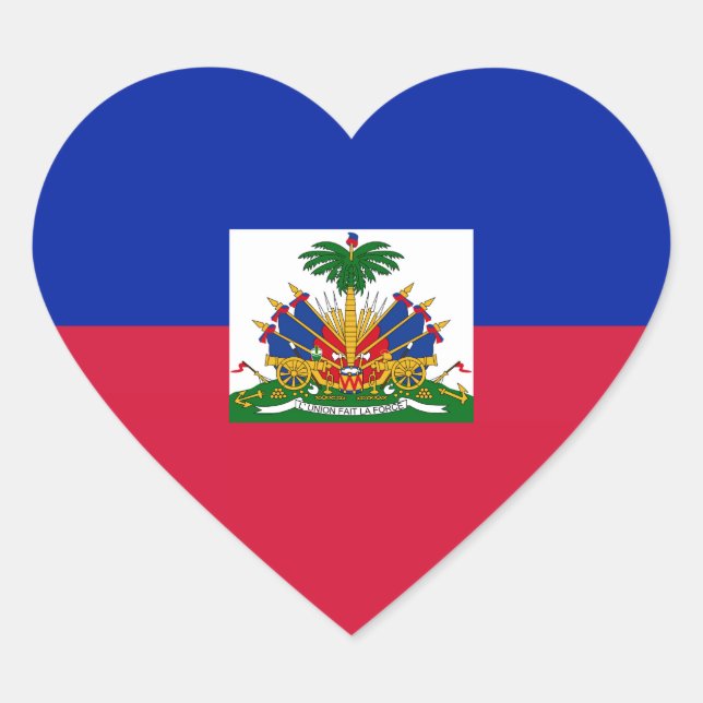 Adesivo Coração Haiti - Bandeira do Haiti (Frente)