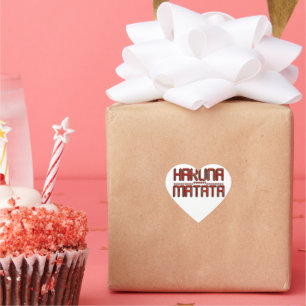 Adesivo Coração Hakuna Matata em Vermelho com Stars Techno