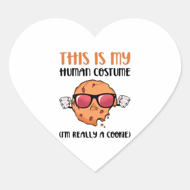Adesivo Coração Halloween Cookie (Frente)
