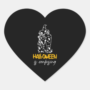 Adesivo Coração Halloween Está Confundindo Halloween Dizendo Prese