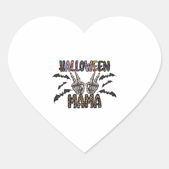 Adesivo Coração Halloween Mama (Frente)