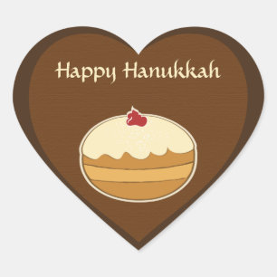 Adesivo Coração Hanukkah feliz