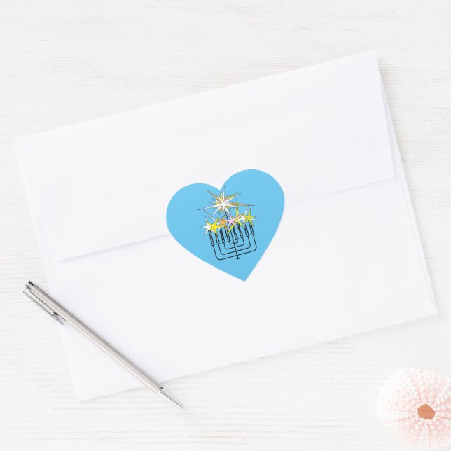 Adesivo Coração Hanukkah Lights (Envelope)