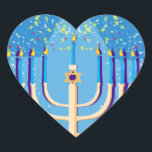 Adesivo Coração hanukkah menorah<br><div class="desc">"hanukkah menorah ", "feliz hanukkah", menorah, "estrela de david", "chanukah jedesejo", Hanukkah, "feriados judeus"chanukah, hanukah, chanukkah, canukah, chanukah, hanuka, hebrew, jew, , , judaísmo, menora, ica, </div>