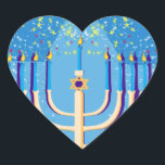 Adesivo Coração hanukkah menorah<br><div class="desc">"hanukkah menorah ", "feliz hanukkah",  menorah, "estrela de david", "chanukah jedesejo",  Hanukkah, "feriados judeus"chanukah,  hanukah,  chanukkah,  canukah,  chanukah,  hanuka,  hebrew,  jew, , ,  judaísmo,  menora,  ica, </div>