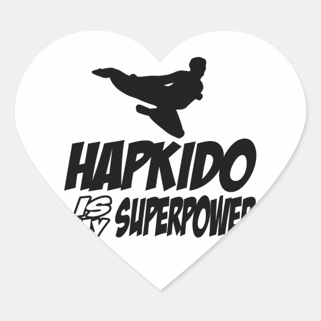 Adesivo Coração hapkido é meu superpoder (Frente)