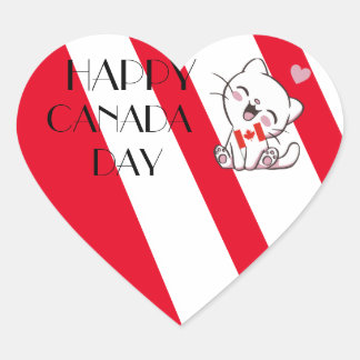 Adesivo Coração Happy Canada Day Sticker
