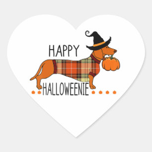 Adesivo Coração Happy Halloweenie Funny Dog Fall Halloween Cute Da