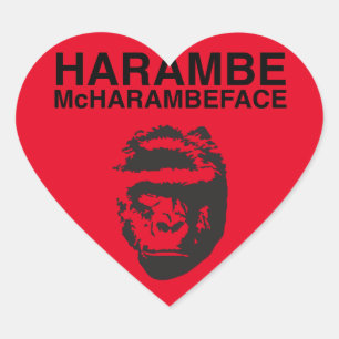 Adesivo Coração Harambe McHarambeface